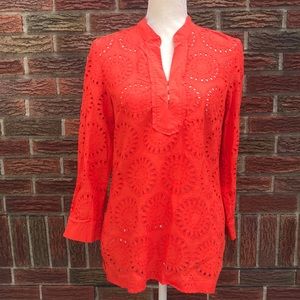 J Crew Tunic 100% Cotton in a beautiful orange hue